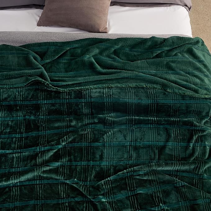 Oversized King Fleece Blanket 120x120 Inches, Seamless Soft Cozy 3D Jacquard - Image 4