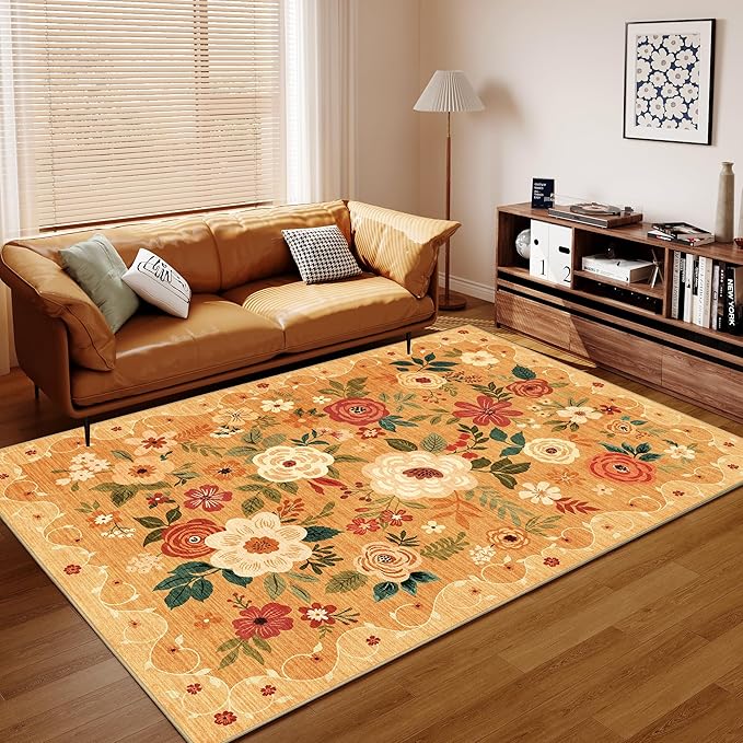 DUKINO 5x7 Area Rug, Floral Rugs - Image 8