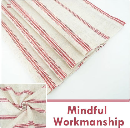 DriftAway Farmhouse Vertical Striped Linen Blend Textured Light Filtering Semi - Image 4