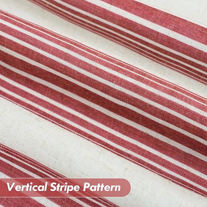 DriftAway Farmhouse Vertical Striped Linen Blend Textured Light Filtering Semi - Image 7