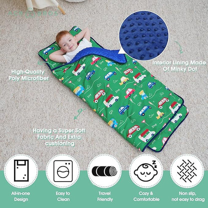 ACRABROS Toddler Nap Mat with Pillow and Blanket, Extra Large Rolled Napping - Image 4