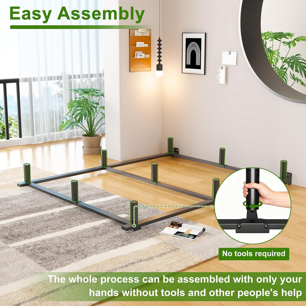 EMODA 7 Inch Full Size Bed Frame for Box Spring and Mattress, Black