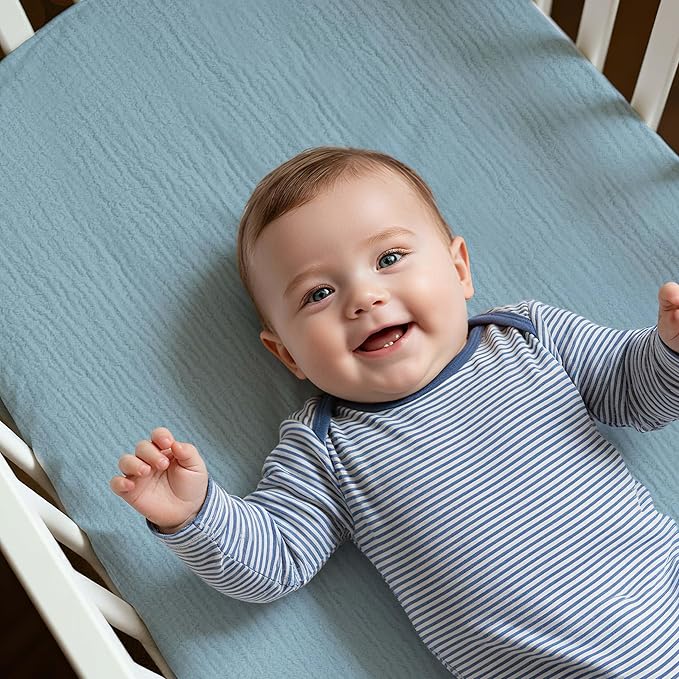 Muslin Bassinet Fitted Sheets, 2 Pack - Image 2