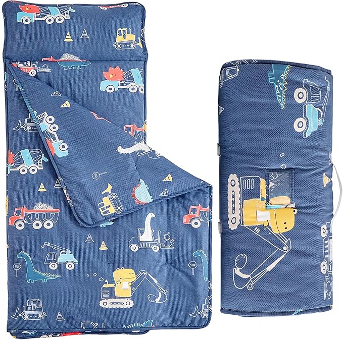 Toddler Nap Mat with Removable Pillow, Ultra Soft Slumber Bags by DuShow