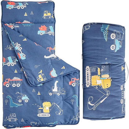 Toddler Nap Mat with Removable Pillow, Ultra Soft Slumber Bags by DuShow