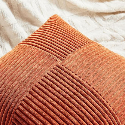Fancy Homi Set of 2 Burnt Orange Decorative Throw Pillow Covers 24x24 Inch - Image 4