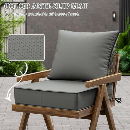 Outdoor Seat Cushion Set 24 L × 24 W × 5 H Inch Waterproof & Fade Resistant - Image 6