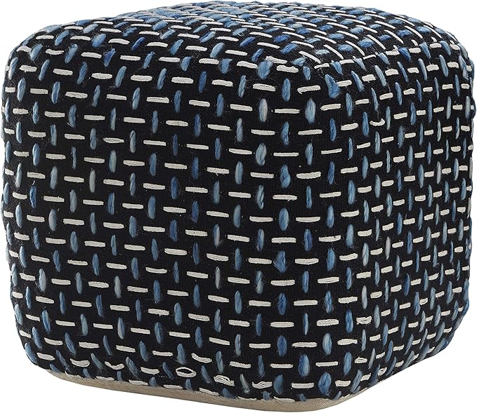 L. R. Resources, Inc. LR Home Hand-Woven Black/White/Blue Geometric Cotton - Image 6