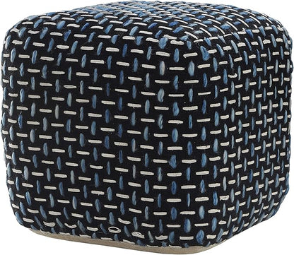 L. R. Resources, Inc. LR Home Hand-Woven Black/White/Blue Geometric Cotton - Image 6