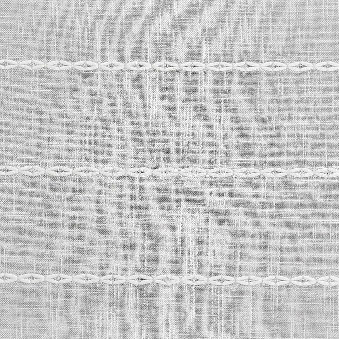 ZeeMart Farmhouse Braided Striped Table Runner, Rustic Grey Table Runners 48 - Image 6