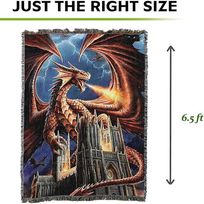 Pure Country Weavers Dragon Fury XL Woven Blanket by Anne Stokes - Image 2