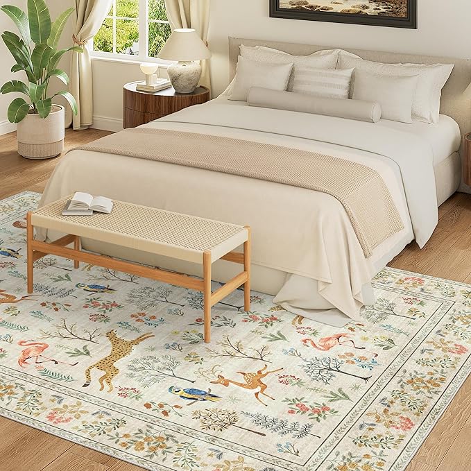 DUKINO 5x7 Rug, Washable Animal Living Room Rug - Image 3
