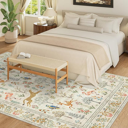 DUKINO 5x7 Rug, Washable Animal Living Room Rug - Image 3