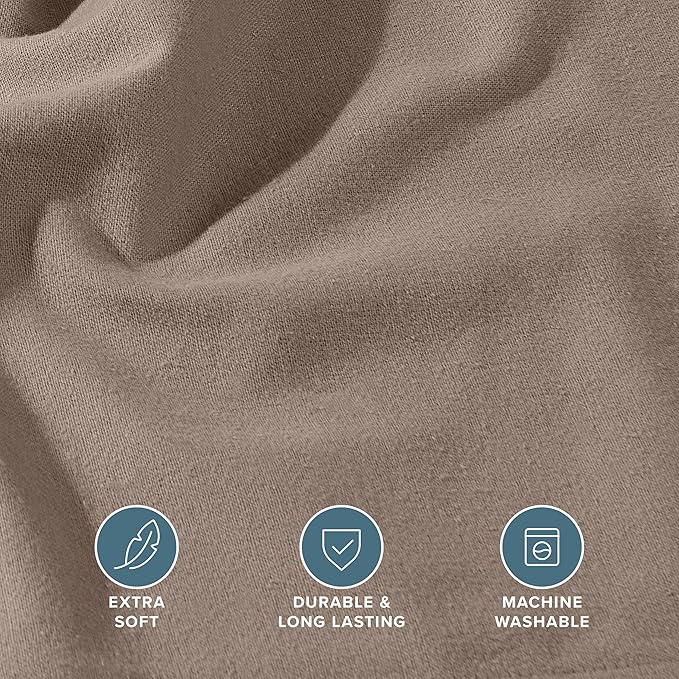 Bare Home Flannel Fitted Bottom Sheet 100% Cotton, Velvety Soft Heavyweight - Image 4