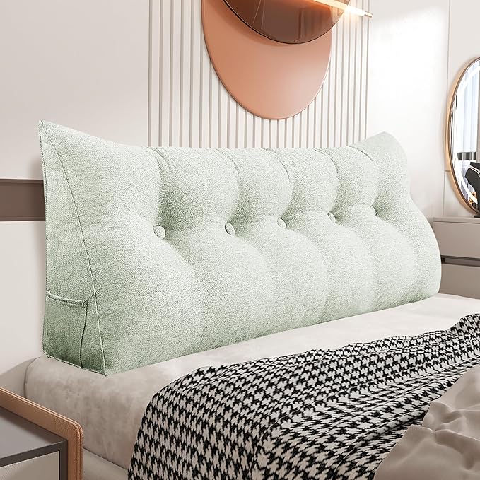 Daneey Headboard Pillow Queen, Triangular Wedge Pillow Headboard, by Daneey