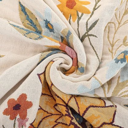 MSGKV Boho Throw Blanket for Couch Chair 100% Cotton Floral Blanket 50"x60" - Image 4