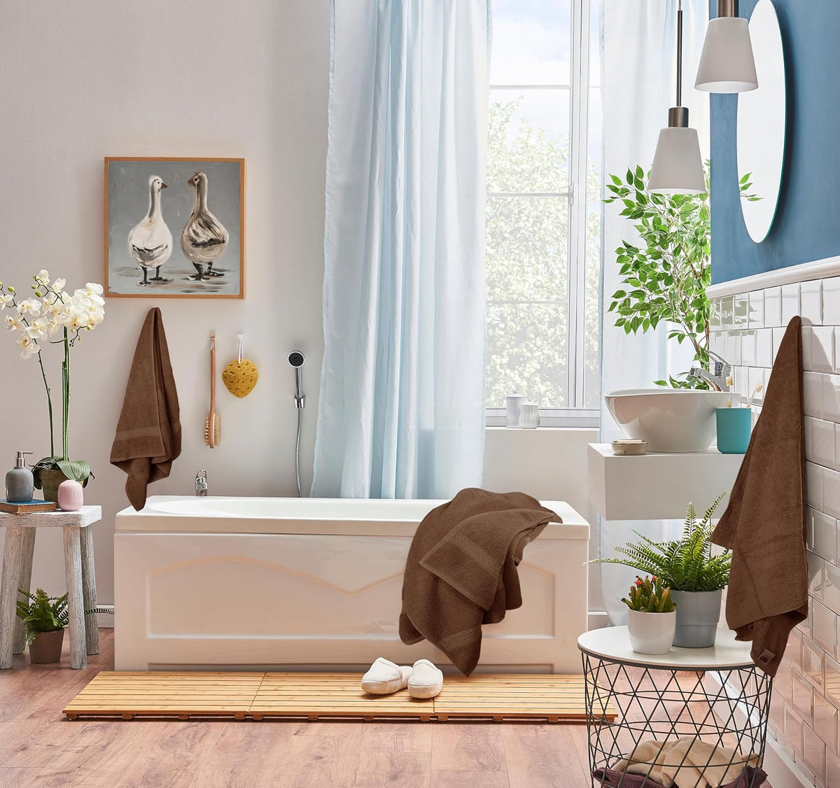 utopia towels 8-piece premium towel set, 2 bath showing dimensions