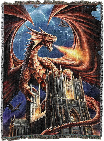 Pure Country Weavers Dragon Fury Woven Blanket by Anne Stokes - Image 2