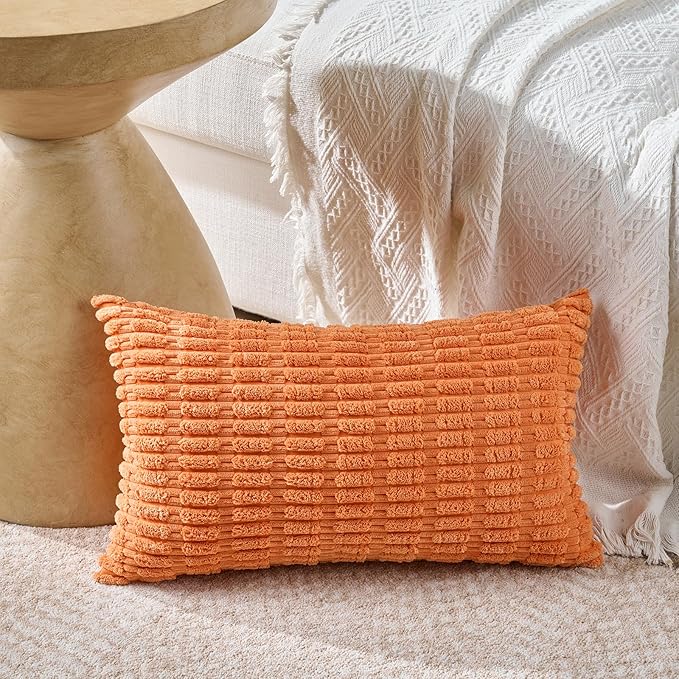 Fancy Homi Set of 4 Burnt Orange Fall Long Lumbar Rectangle Decorative Throw - Image 2