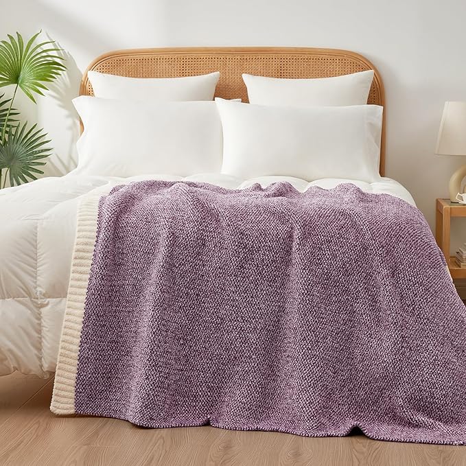 Snuggle Sac Purple Reversible Super Soft Blanket Twin Size - Image 7