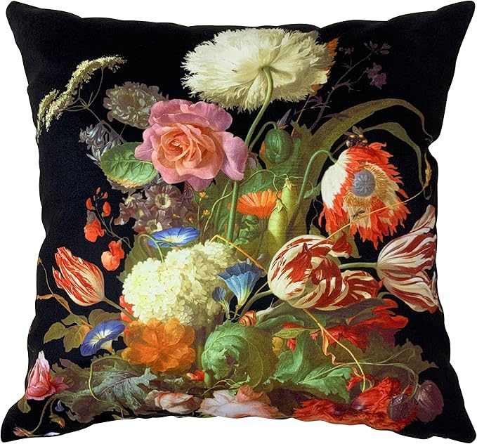 Elegant European Mixed Floral Bouquet 20x20 Pillow Cover, Double-Sided Plush by whooplaArt