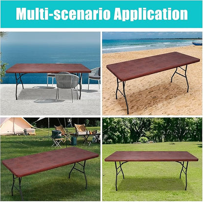 Smiry Rectangle Picnic Tablecloth, Waterproof Elastic Fitted Table Covers - Image 7