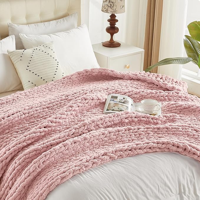 Carriediosa Chunky Knit Throw Blanket 60" X 80" Twin, 100% Hand Made Large - Image 9