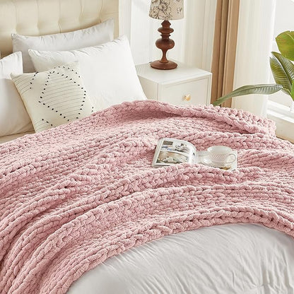 Carriediosa Chunky Knit Throw Blanket 60" X 80" Twin, 100% Hand Made Large - Image 9