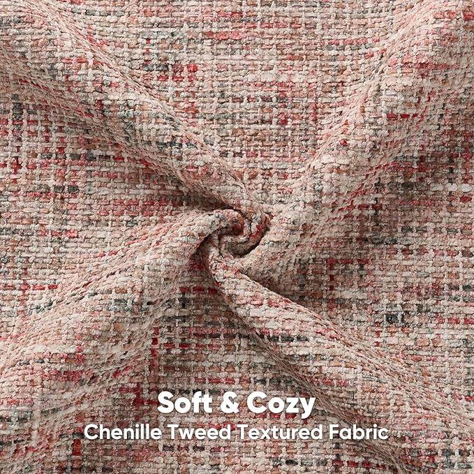 FUTEI Blush Decorative Throw Pillow Covers 12x20 Inch Set of 2, Soft Chenille - Image 2