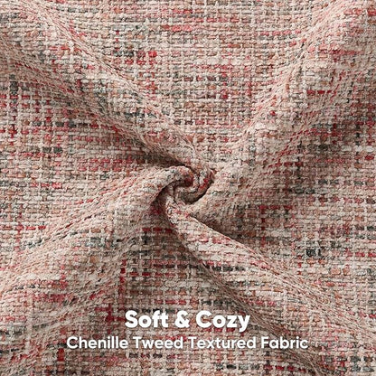 FUTEI Blush Decorative Throw Pillow Covers 12x20 Inch Set of 2, Soft Chenille - Image 2
