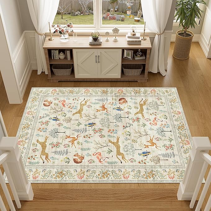 DUKINO 3x5 Rug, Washable Animal Area Rug - Image 3