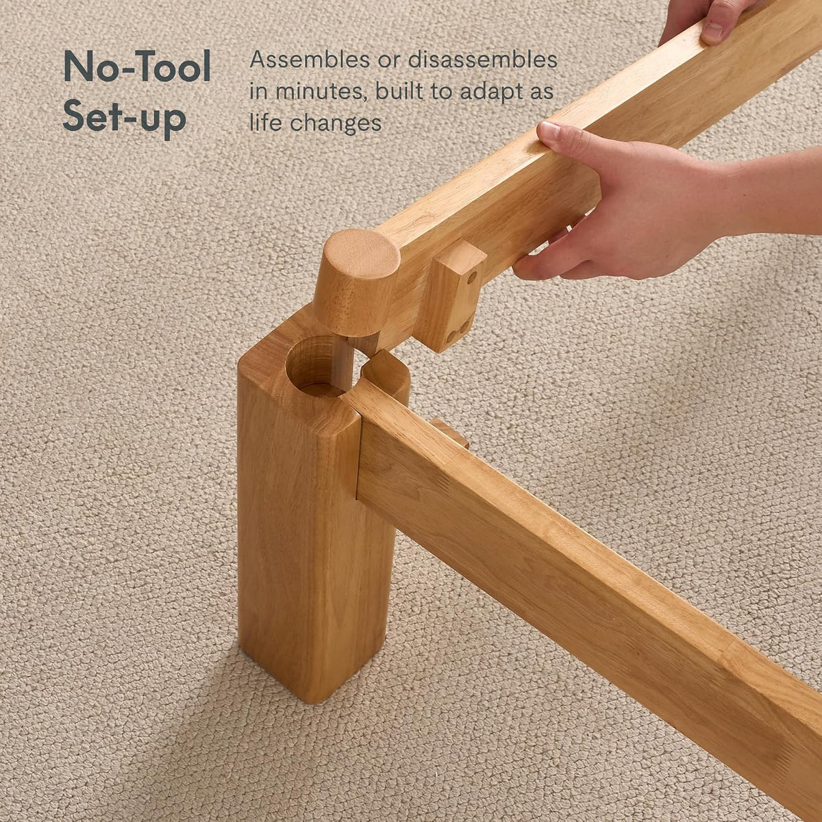 flexispot hako g2 japanese joinery bed frame queen, side view