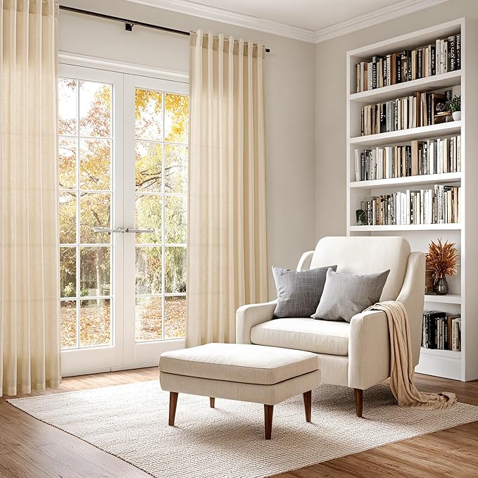 Extra Long Tan Linen Curtains 120 Inches - Image 6