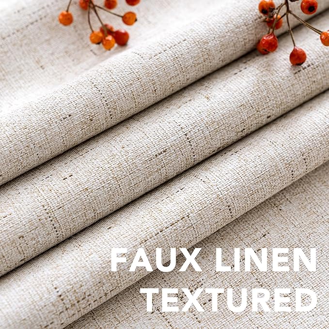 H.VERSAILTEX Blackout Linen Curtains, 100% Blackout Drapes Textured Blackout - Image 4