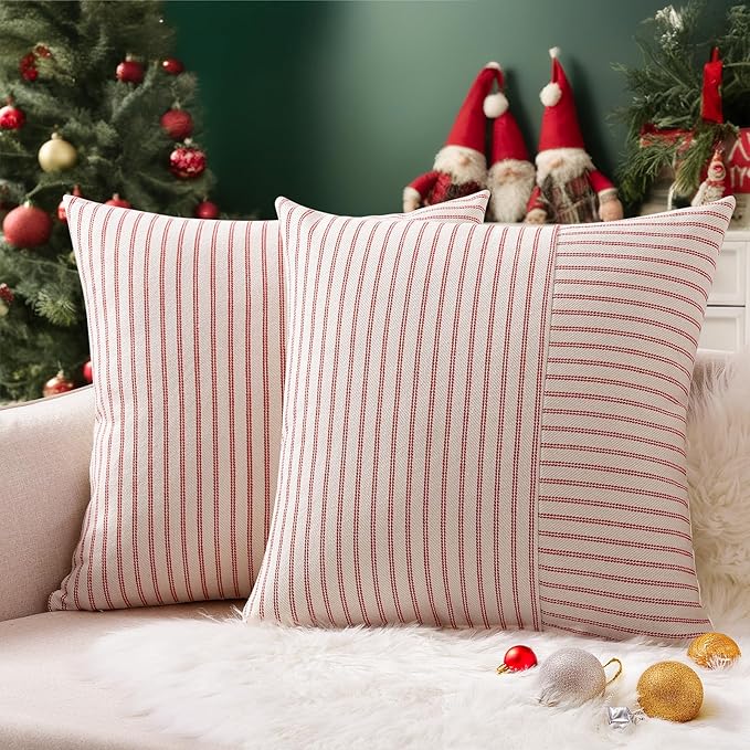 YCOLL Christmas Pillow Covers 20x20, Boho Throw Pillow Covers Set of 2 by PillowCoversExpert