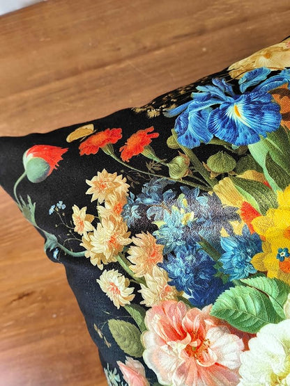 Elegant Velvet Floral Throw Pillow Cover Double Sides Handmake Flower - Image 3
