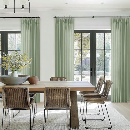 Pinch Pleated 105 Inch Long Linen Curtains - Image 8