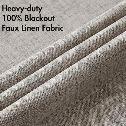 MIULEE 100% Blackout Linen Textured Curtains - Image 5
