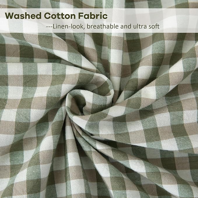Sage Green White Plaid Gingham Body Pillow Cover - Image 7