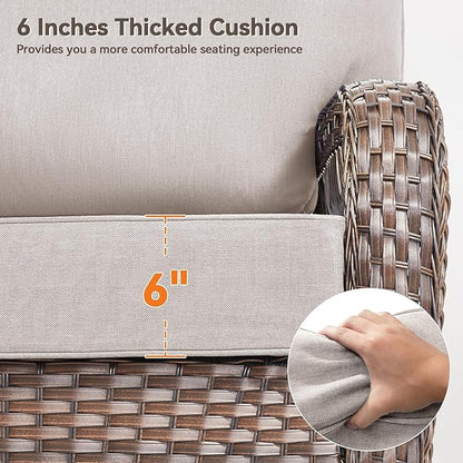 6" Thick Outdoor Cushions 22x24x6, 9-Set Deep Seat Patio Cushions - Image 3