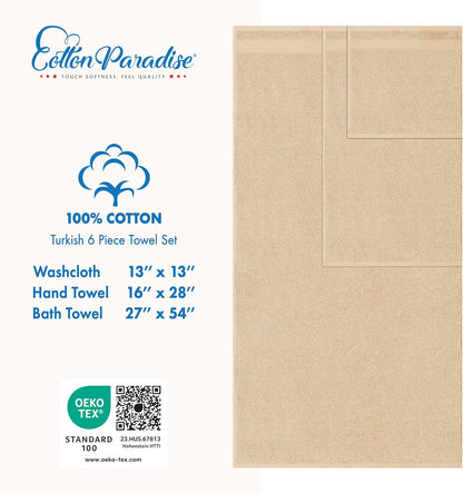 cotton paradise 100% cotton turkish towel set, soft, side view