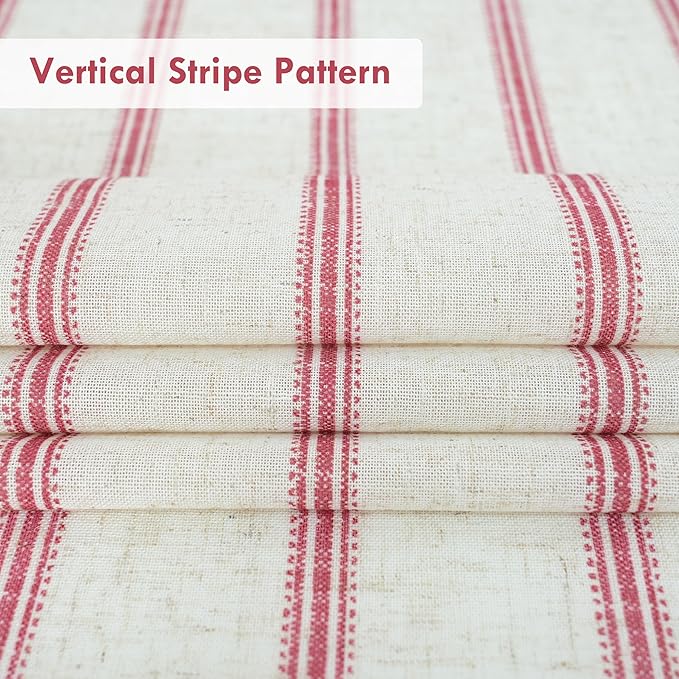 DriftAway Farmhouse Vertical Striped Linen Blend Textured Light Filtering Semi - Image 5