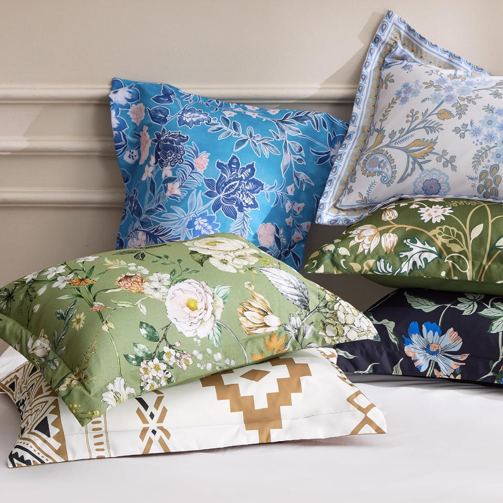 Bedsure Duvet Cover King Size - Reversible Green Floral&Bird Duvet Cover ...