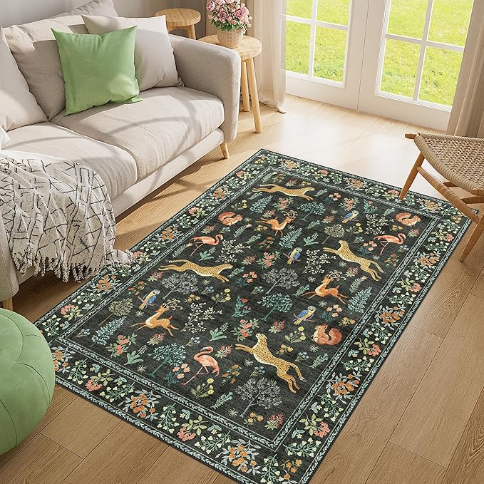 DUKINO 4x6 Rug, Washable Animal Area Rug - Image 6