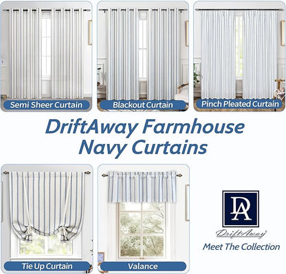 DriftAway Farmhouse Vertical Striped Linen Blend Textured Light Filtering Semi - Image 6
