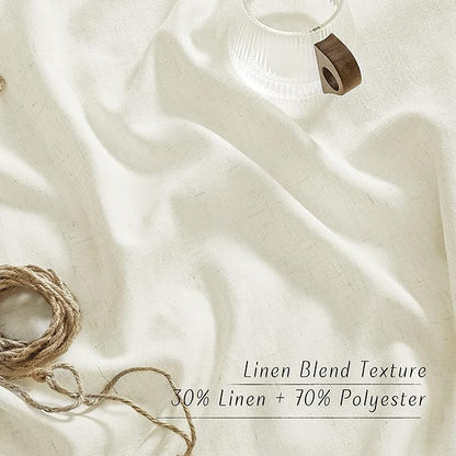 NICETOWN Thick Linen Bedroom Curtains 90 inches Long, Grommet Privacy Assured - Image 4