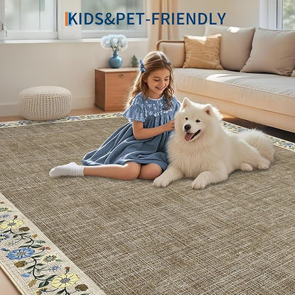 GarveeHome Washable Area Rugs for Bedroom 5x7 Living Room Modern Floral Throw - Image 7