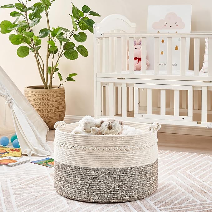 KAKAMAY Large Blanket Basket, Woven Baskets - Image 8