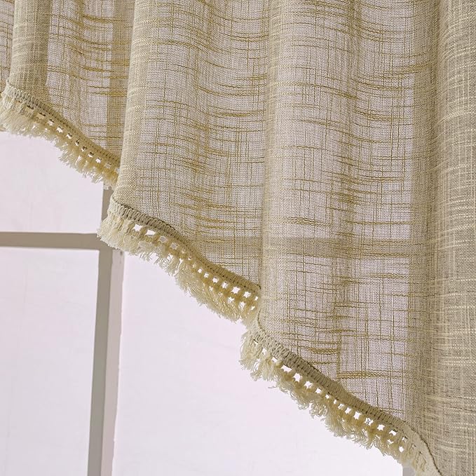 Beda Home Tassel Linen Textured Swag Valances - Image 5
