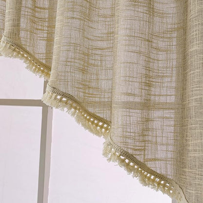 Beda Home Tassel Linen Textured Swag Valances - Image 5